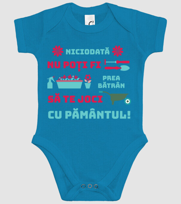 niciodată nu poți fi prea bătrân să te joci cu pământul model turcoaz pe tricou