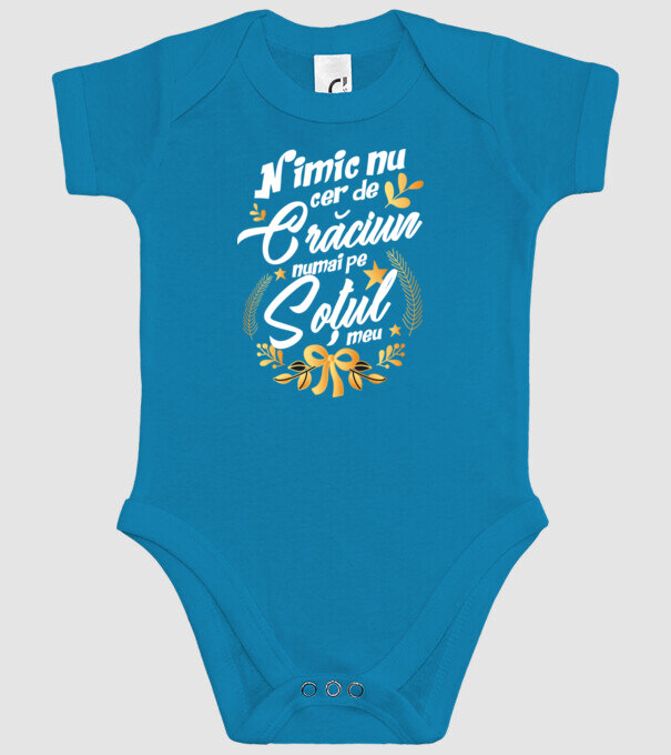 nimic nu cer de Crăciun, numai pe soțul meu model turcoaz pe tricou
