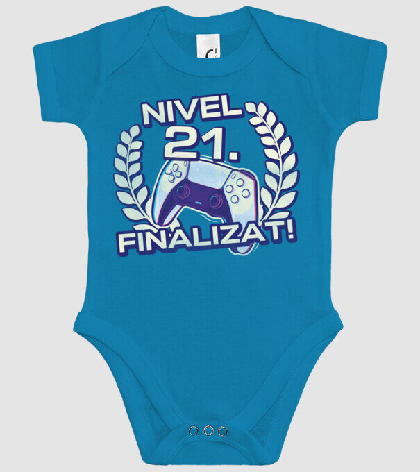 Nivel 21 finalizat! model turcoaz pe tricou