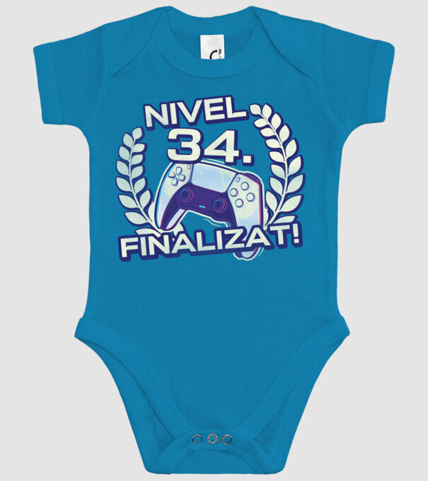 Nivel 34 finalizat! model turcoaz pe tricou