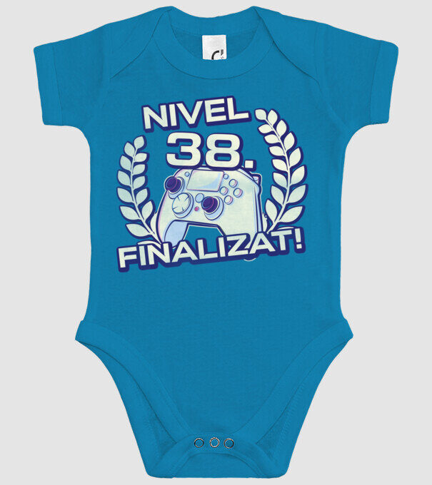 Nivel 38 finalizat! model turcoaz pe tricou