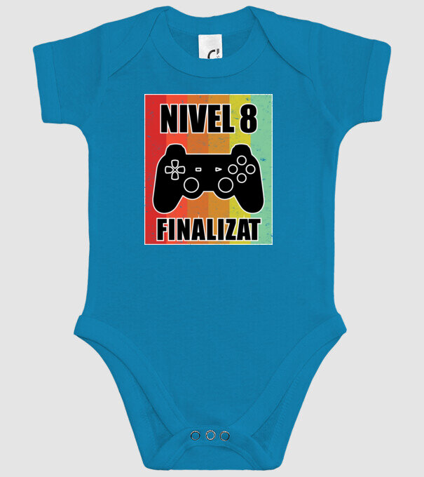 Nivel 8 finalizat model turcoaz pe tricou