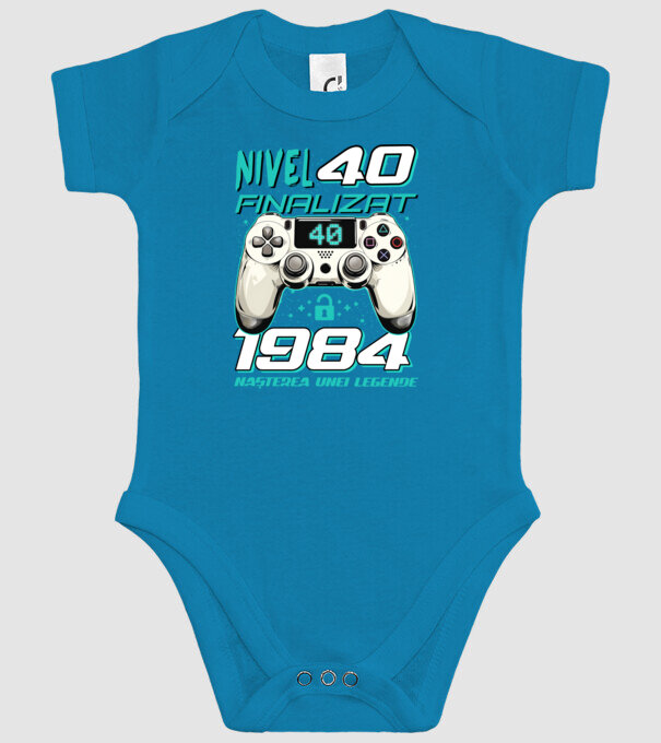 Nivel finalizat 40 1985 model turcoaz pe tricou