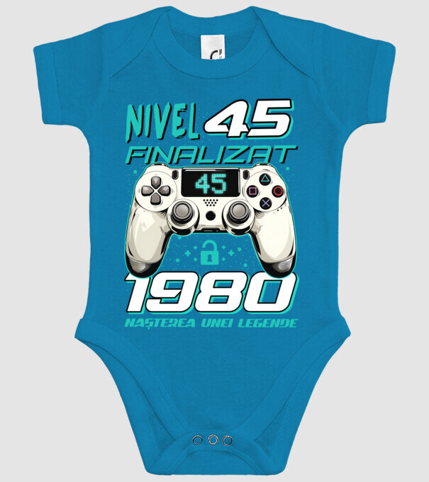 Nivel finalizat 45 1980 model turcoaz pe tricou