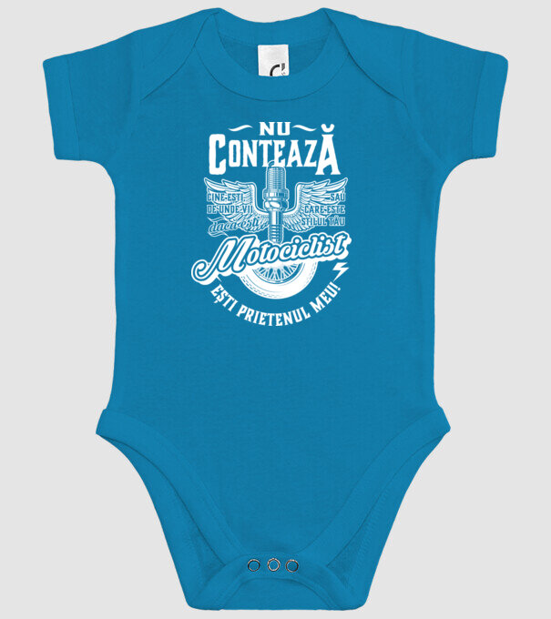 Nu contează cine ești, de unde vii sau care este stilul tău, dacă ești motociclist ești prietenul meu! model turcoaz pe tricou