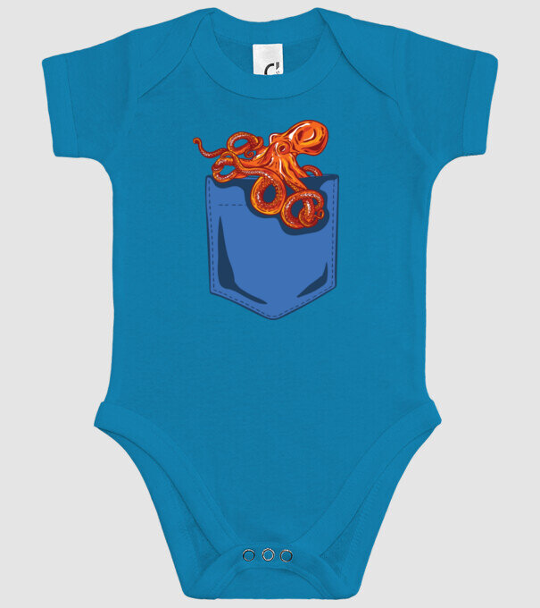 Octopus model turcoaz pe tricou