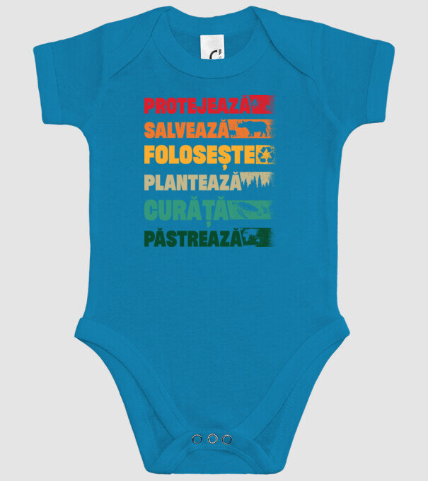 protejează salvează păstrează model turcoaz pe tricou