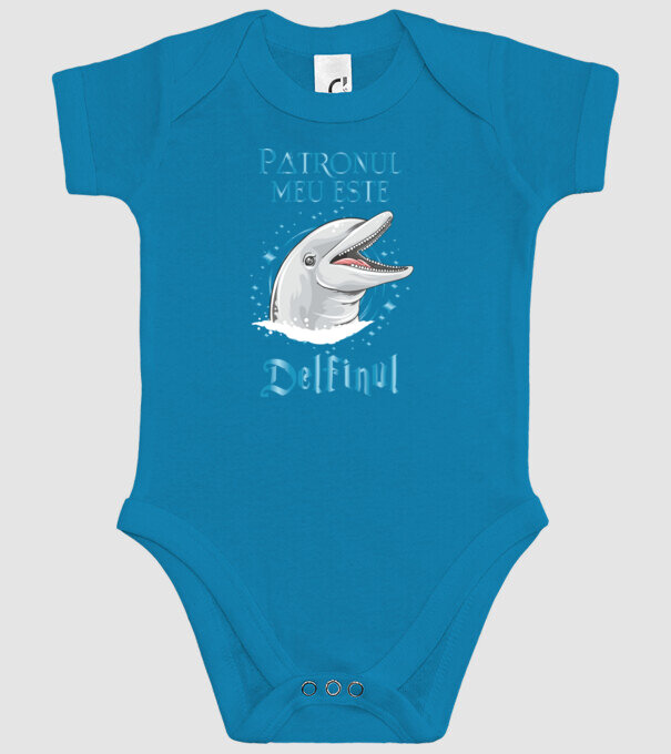 Patronul meu este DELFINUL model turcoaz pe tricou