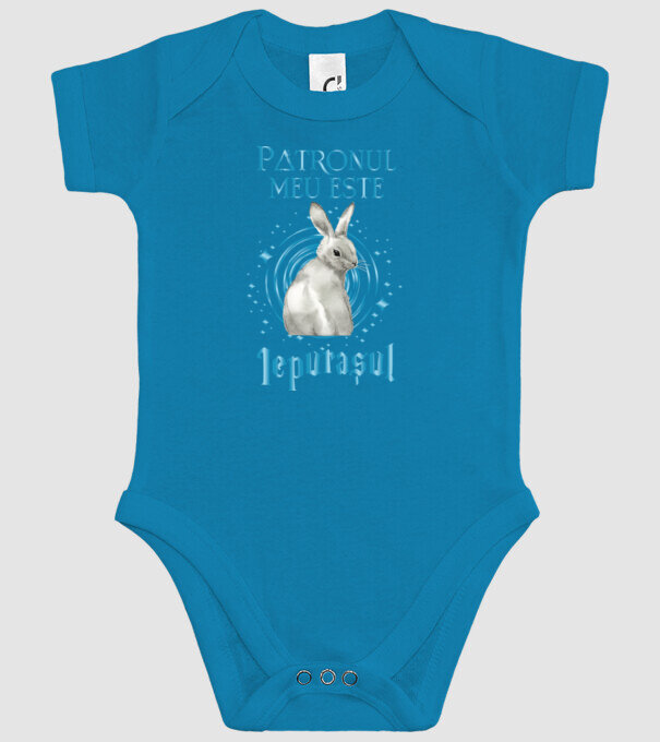 Patronul meu este IEPURAȘUL model turcoaz pe tricou