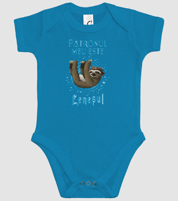 Patronul meu este LENEȘUL model turcoaz pe tricou