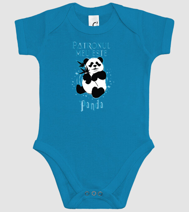 Patronul meu este PANDA model turcoaz pe tricou