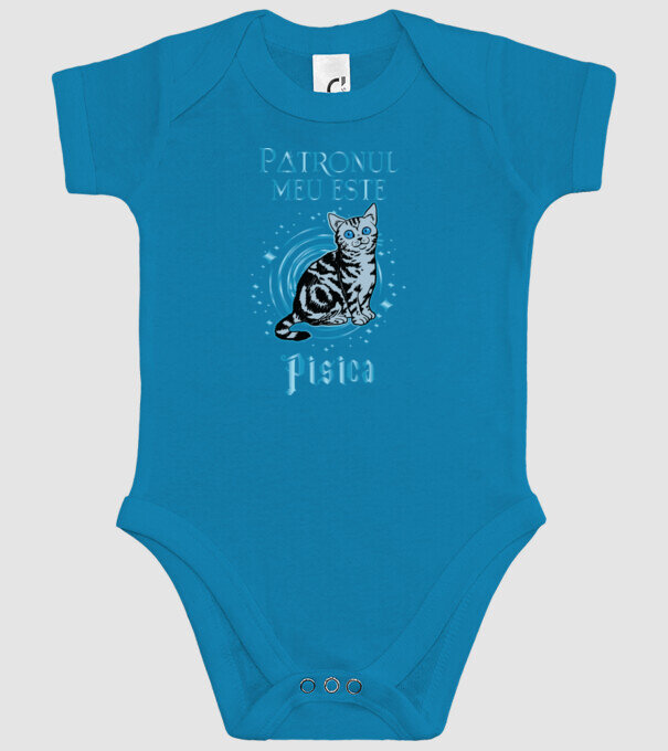 Patronul meu este PISICA model turcoaz pe tricou