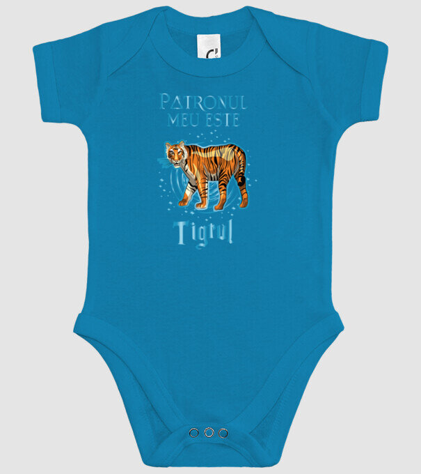Patronul meu este TIGRUL model turcoaz pe tricou
