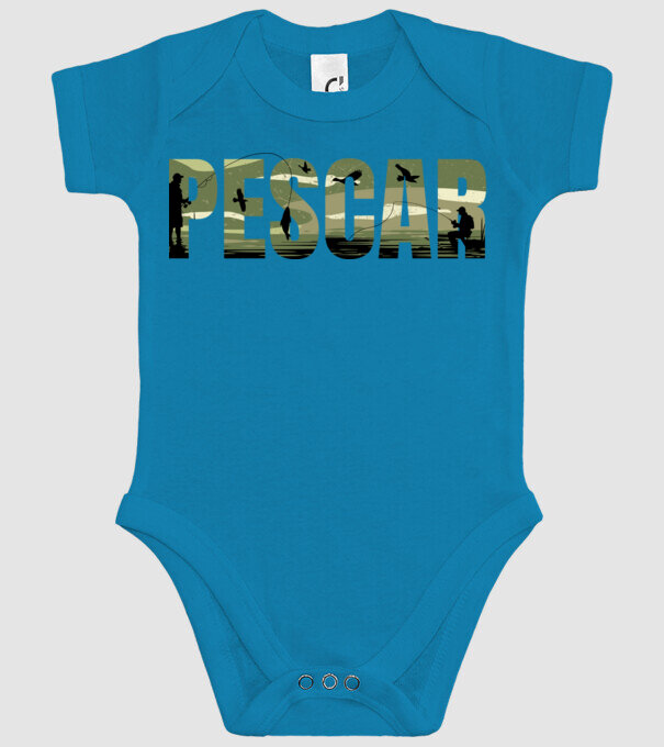 PESCAR model turcoaz pe tricou