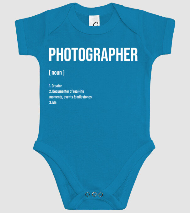 Photographer model turcoaz pe tricou