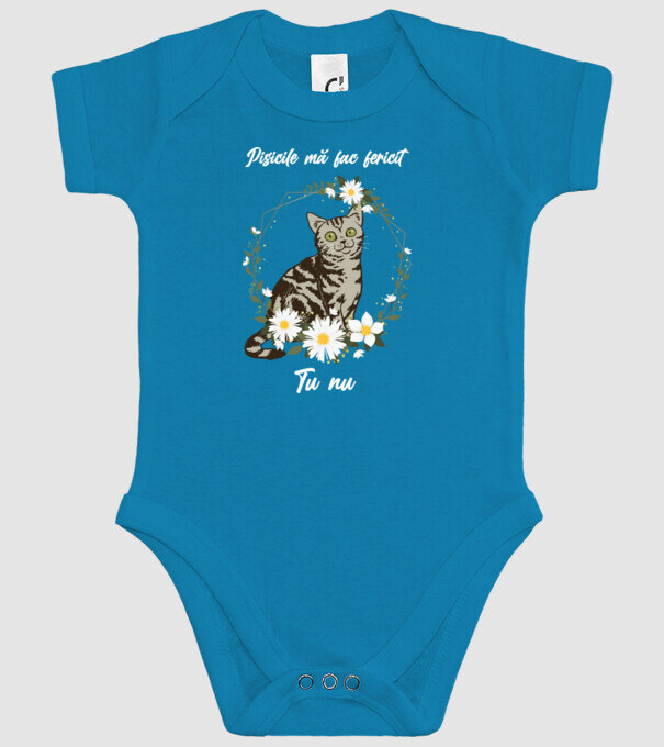 Pisicile mă fac fericit(ă), tu nu model turcoaz pe tricou