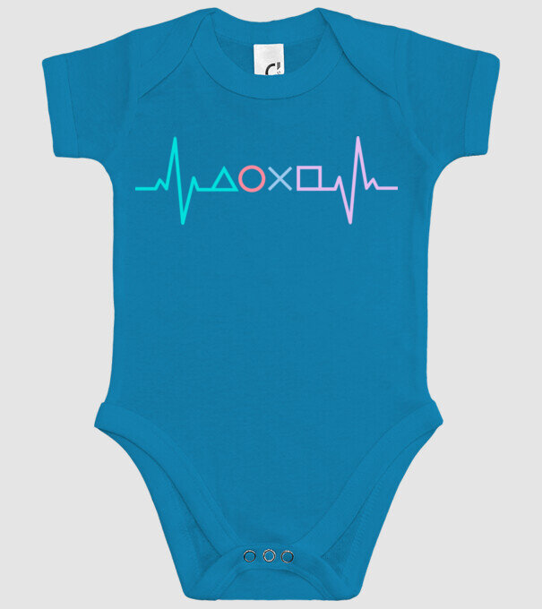 Playstation Symbols EKG model turcoaz pe tricou