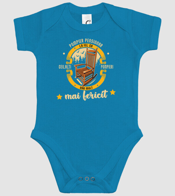 POMPIER pensionar - la fel ca ceilalți pompieri, dar mult mai fericit model turcoaz pe tricou