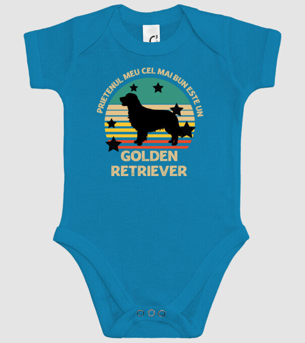 Prietenul meu cel mai bun este un golden retriever model turcoaz pe tricou