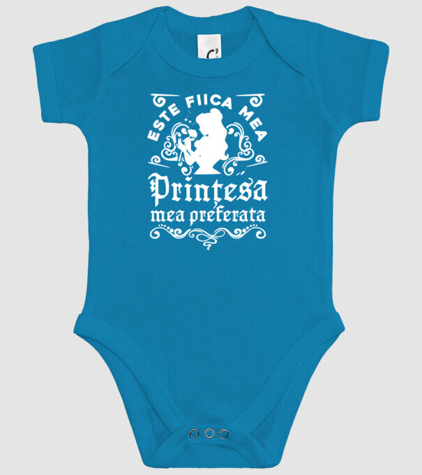 Prințesa mea preferată este fiica mea! model turcoaz pe tricou