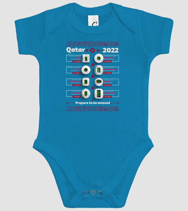 Qatar 2022 Stadiums model turcoaz pe tricou