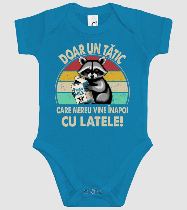 Retro Apa aki visszajött a tejjel RO model turcoaz pe tricou