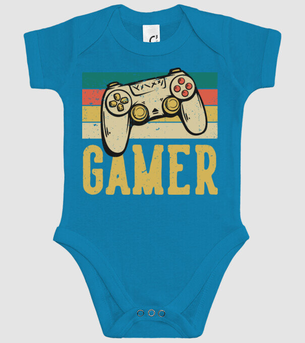 Retro gamer model turcoaz pe tricou