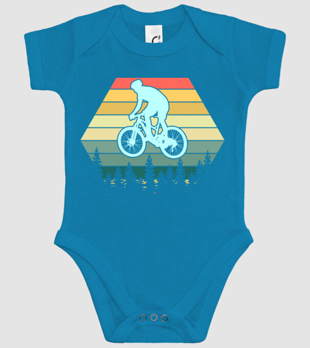 retro mountain bike model turcoaz pe tricou