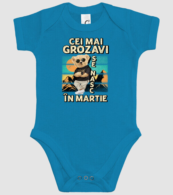 RETRO teddy MARTIE model turcoaz pe tricou