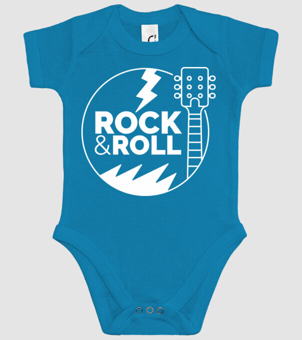 Rock n roll model turcoaz pe tricou