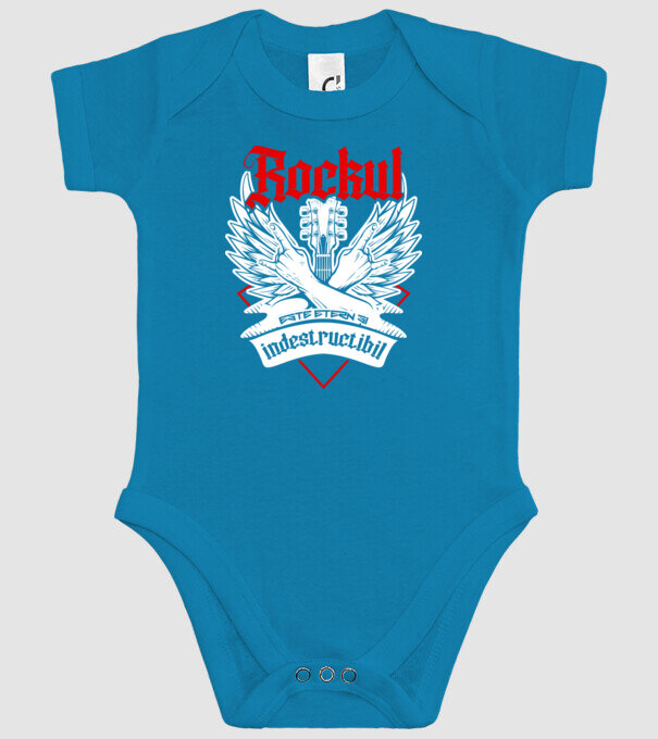 Rockul este etern și indestructibil model turcoaz pe tricou
