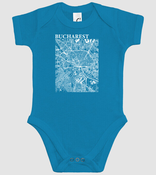 România Bucharest map model turcoaz pe tricou
