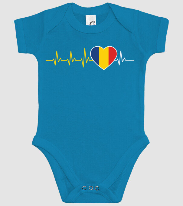 România heartbeat model turcoaz pe tricou
