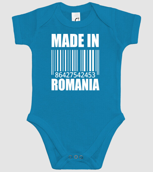 România made in model turcoaz pe tricou