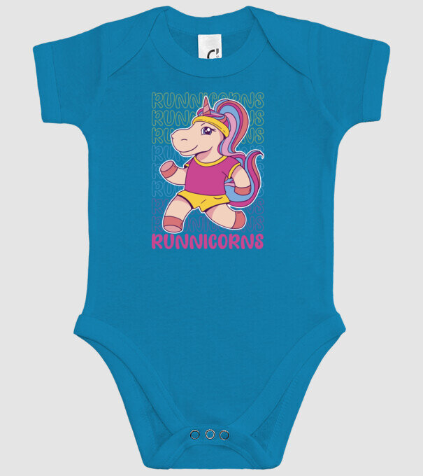 Runnicorns model turcoaz pe tricou
