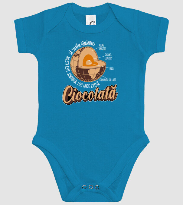 să salvăm Pământul! acesta este singurul loc unde există ciocolată - alune prăjite, caramel lipicios, nuga, ciocolată cu lapte model turcoaz pe tricou