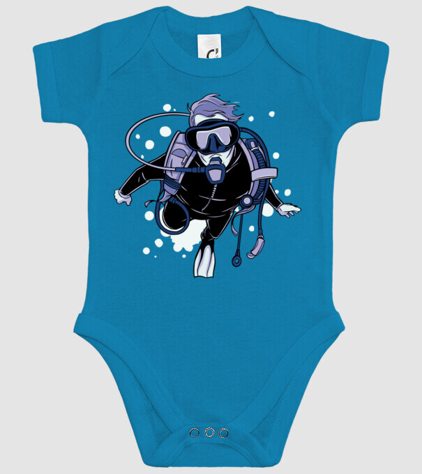 Scuba driver model turcoaz pe tricou