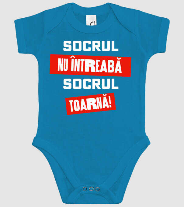 Socrul nu întreabă, socrul toarnă! model turcoaz pe tricou