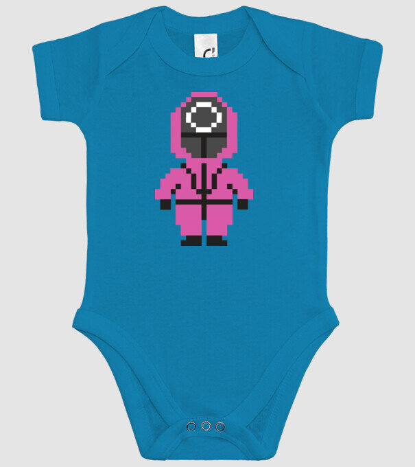 squid game pixel model turcoaz pe tricou