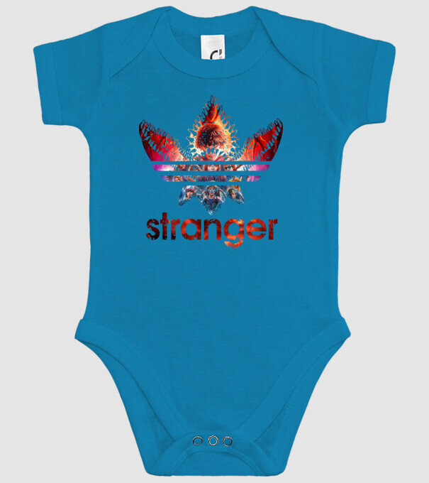 stranger logo poster model turcoaz pe tricou