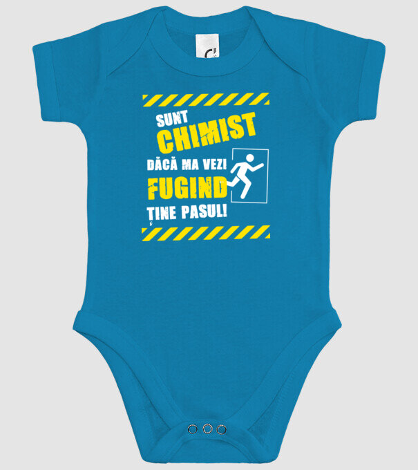 Sunt chimist, dacă mă vezi fugind, ține pasul! model turcoaz pe tricou