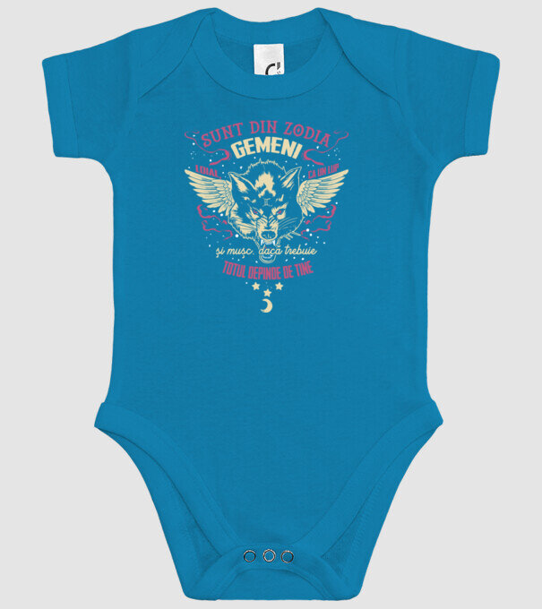 GEMENI model turcoaz pe tricou