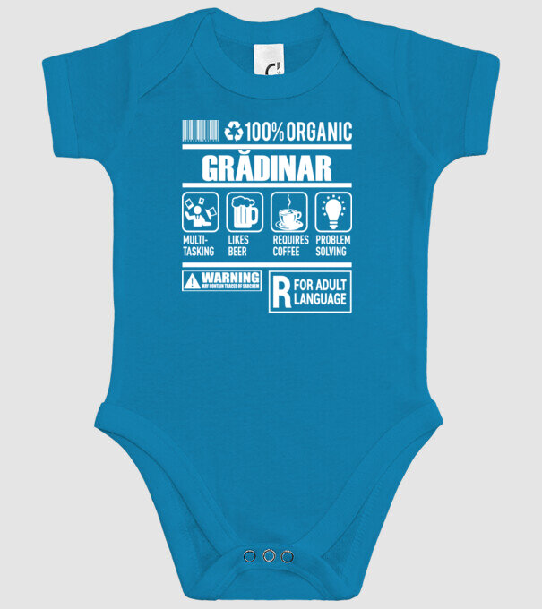 sunt grădinar model turcoaz pe tricou