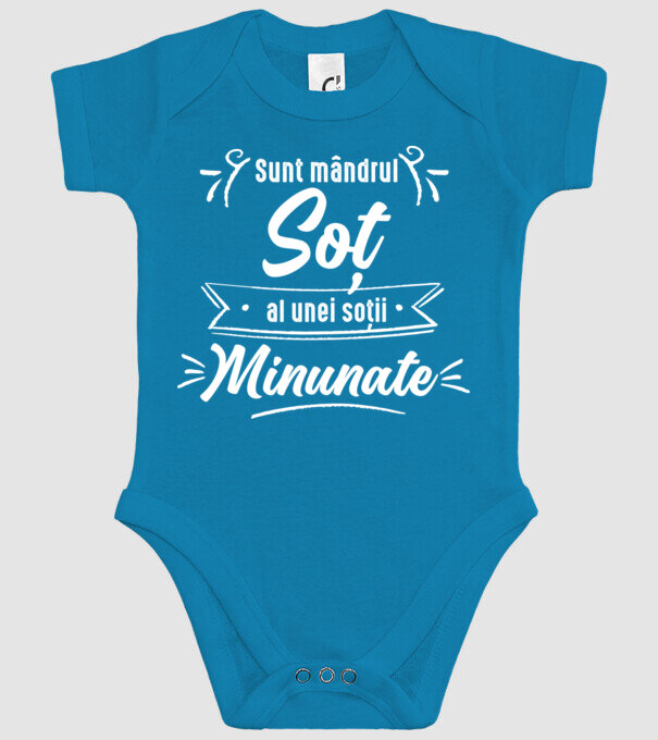 Sunt mândrul soț al unei soții minunate model turcoaz pe tricou