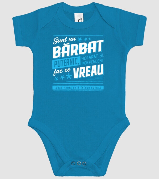 Sunt un bărbat puternic model turcoaz pe tricou