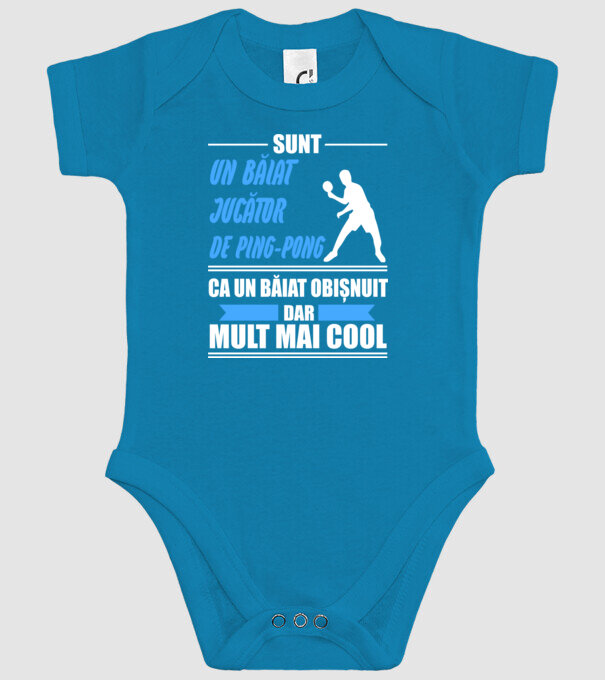 sunt un băiat jucător ping-pong, ca un băiat obișnuit, dar mult mai cool model turcoaz pe tricou