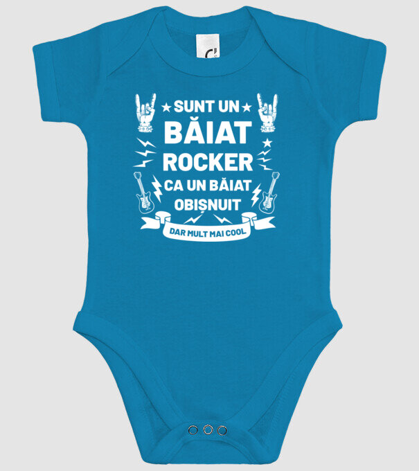 Sunt un băiat rocker, ca un băiat obișnuit, dar mult mai cool model turcoaz pe tricou