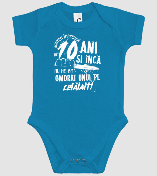 Suntem împreună de 10 ani model turcoaz pe tricou