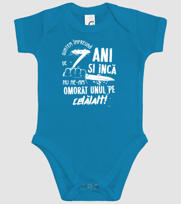 Suntem împreună de 7 ani model turcoaz pe tricou