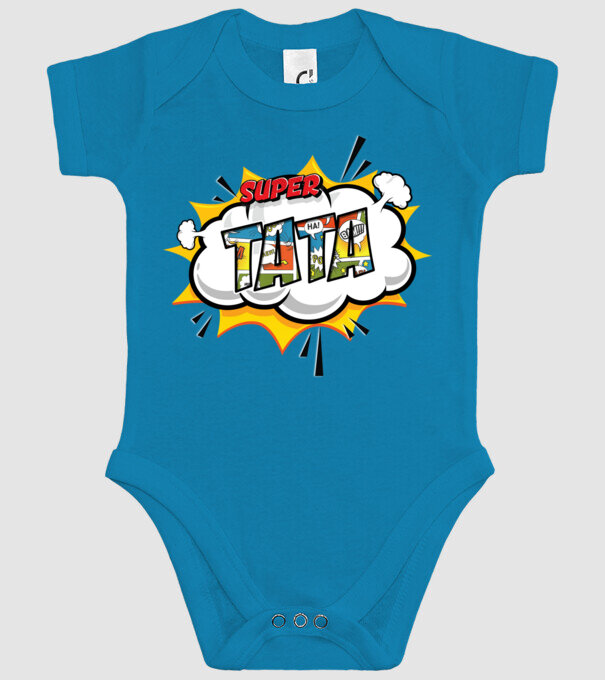 Super tata model turcoaz pe tricou